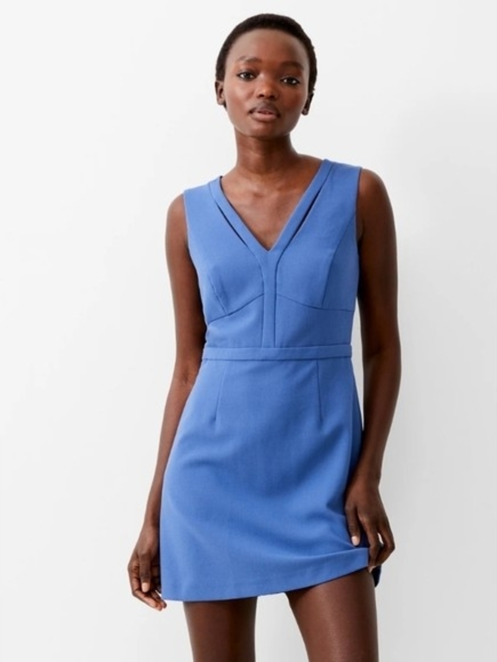 French Connection cobalt blue V‑neck sleeveless mini dress